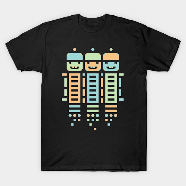 Acorn Rocket Bots Multi T-Shirt by knitetgantt